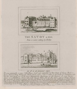 El Savoy en 1650 y como es en la actualidad en 1792 de Wenceslaus Hollar