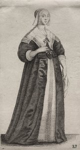 Los Varios Hábitos de las Mujeres Inglesas, desde la Nobleza hasta las Mujeres del Campo..., 1639 de Wenceslaus Hollar