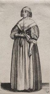 Los Varios Hábitos de las Mujeres Inglesas, desde la Nobleza hasta las Mujeres del Campo..., 1640 de Wenceslaus Hollar