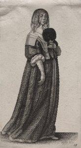 Los Varios Hábitos de las Mujeres Inglesas, desde la Nobleza hasta las Mujeres del Campo en estos tiempos: La Mujer Velada de Wenceslaus Hollar