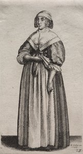 Los Varios Hábitos de las Mujeres Inglesas, desde la Nobleza hasta las Mujeres del Campo en estos tiempos: La Mujer con Guantes de Wenceslaus Hollar