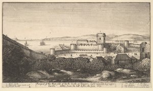 El lado oeste del castillo de Yorke, 1669 de Wenceslaus Hollar