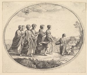 Las hijas de Aglaura, Mercurio y Herse, ca. 1646 de Wenceslaus Hollar