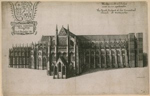 La perspectiva norte de la iglesia conventual de Westminster, Londres