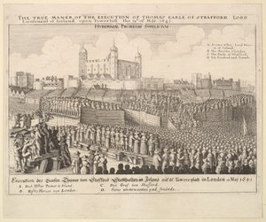 La verdadera manera de la ejecución de Thomas Earle de Strafford, 1641 de Wenceslaus Hollar