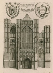 La perspectiva oeste de la antigua iglesia conventual de Westminster, Londres de Wenceslaus Hollar
