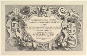 Título a la entrada en Hemissem, 1625-77 de Wenceslaus Hollar