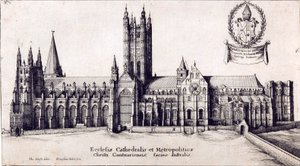 Vista de la Catedral de Canterbury desde el sur, c.1638-66 de Wenceslaus Hollar
