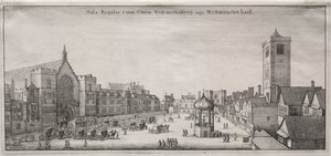 Vista de Londres: New Palace Yard con Westminster Hall y la Casa del Reloj de Wenceslaus Hollar