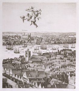 Vista de Londres, publicada en 1647 (copia facsímil) (detalle)
