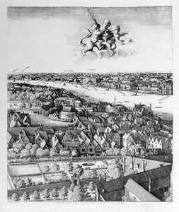 Vista de Londres, publicada en 1647 (facsímil) (detalle)