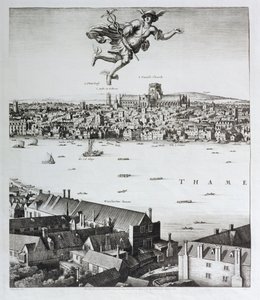 Vista de Londres, publicada en 1647 (detalle) de Wenceslaus Hollar
