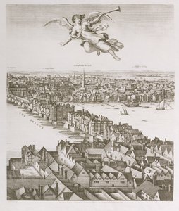 Vista de Londres, publicada en 1647 (copia facsímil) (detalle) de Wenceslaus Hollar