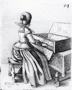 Mujer tocando un teclado, 1635