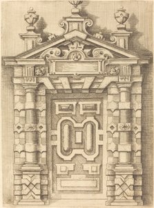 Puerta con frontón de Wendel Dietterlin