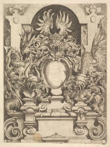Diseño para un cartucho, Placa de la Architecttura de Dietterlin, 1598 de Wendel Dietterlin the Elder