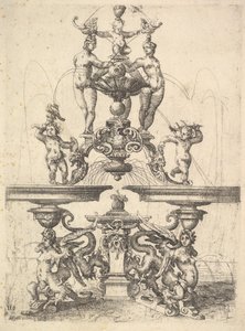Diseño para una fuente, Placa 119 de Architectura de Dietterlin, 1598 de Wendel Dietterlin the Elder