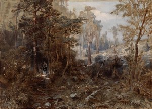 Paisaje forestal cerca de Näsijärvi; Inacabado de Werner Holmberg
