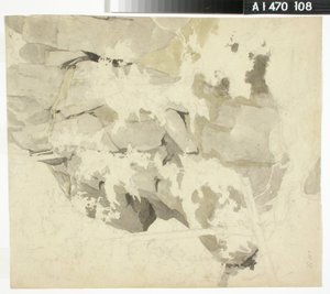 Claustro forestal, escarpada pared rocosa, árboles de Werner Holmberg