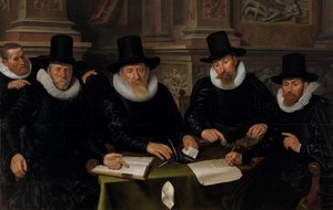 Cuatro regentes y el "padre de familia" del asilo de leprosos de Ámsterdam
Cuatro regentes y el "padre de familia" del asilo de leprosos de Ámsterdam de Werner van den Valckert