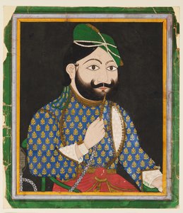 Hombre barbudo con turbante verde de West Indian School