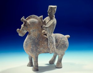Arte chino: estatuilla de jinete (206 a.C.-220 d.C.), período Han. Museo Cernuschi de París