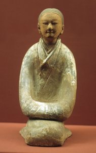 Mujer sentada sobre sus talones, 206 a.C.-8 d.C. de Western Han Dynasty Chinese School