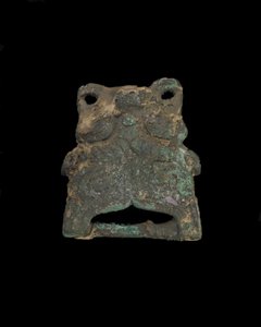 Ornamento: máscara de animal grotesco de Western Zhou Dynasty Chinese School