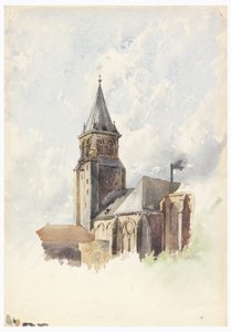Dibujo, Saint Germain-des-Prés, París, hacia 1887 de Whitney Warren Jr.
