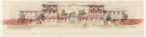 Escuela Hearst para niñas: La elevación del edificio principal de Whitney Warren Jr.