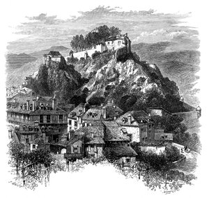 El castillo de Lourdes, Francia, siglo XIX