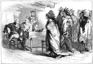 Visita de Pontiac y los indios al Mayor Gladwin, 1763 c1880 de Whymper