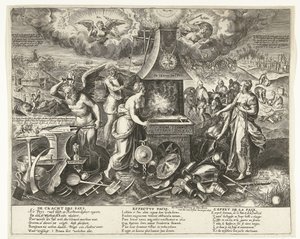 El poder de la paz, 1678 The Power of the Pays (título sobre el objeto) de Wierix