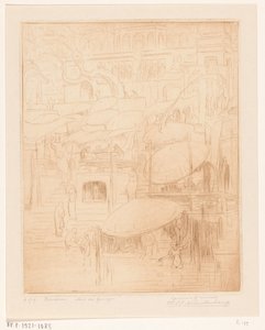 Hombres y mujeres bañándose y rezando a orillas del Ganges en Benarés
Rezar y bañarse (título original)
En el Ganges (título en el objeto)