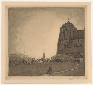 Vista de Veere (título original) de Wijnand Otto Jan Nieuwenkamp (signed by artist)