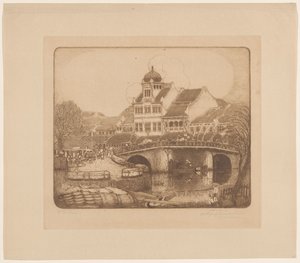 El edificio de oficinas de la empresa Sluyters & Co. Kali Besar Batavia (título original) de Wijnand Otto Jan Nieuwenkamp (signed by artist)