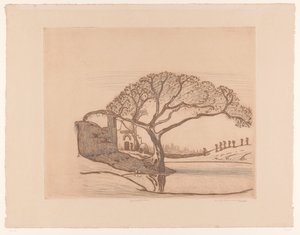 Casas, árbol junto al estanque y mujeres con cántaros en la cabeza
Cerca de El Cairo (título original) de Wijnand Otto Jan Nieuwenkamp (signed by artist)