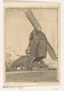 Molino de trigo con dos velas cerca de Bennekom
El viejo molino (título original)