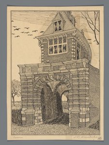 Oosterpoort en Morón de Wijnand Otto Jan Nieuwenkamp (signed by artist)