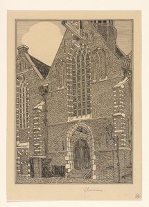 Fachada occidental de Noorderkerk en Hoorn de Wijnand Otto Jan Nieuwenkamp (signed by artist)