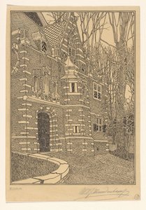 Portal sur de la Grote o Sint-Nicolaaskerk de Edam de Wijnand Otto Jan Nieuwenkamp (signed by artist)