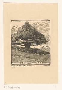 Ciudades bajo un cedro en un paisaje de montaña
Dreamscape of Ezekiel (título original) de Wijnand Otto Jan Nieuwenkamp