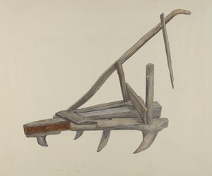 Rastra o cultivador de madera de Wilbur M Rice
