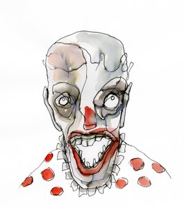 La sonrisa espeluznante del payaso de Wildemar Doomgriever
