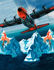 Un Lockheed Hercules patrulla icebergs para la Guardia Costera de Wilf (20th century) Hardy