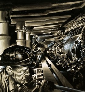 Minería del carbón (gouache sobre papel)
