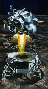 Cómo el alunizador se convierte en un cohete capaz de lanzar astronautas fuera de la superficie lunar de Wilf (20th century) Hardy