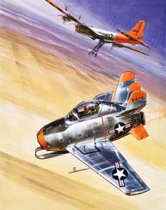 Mini Jet-Fighter, ilustración de "Into the Blue". de Wilf (20th century) Hardy
