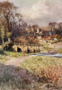 Vista de Sutton Village (litografía en color) de Wilfrid Williams Ball