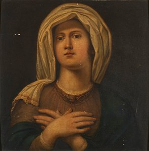 Retrato de una Sibila (óleo sobre tabla) de Wilhelm (attr.to) Schadow